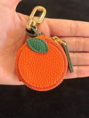Orange Fruit Apple Tag Pouch Keychain Bag Charm